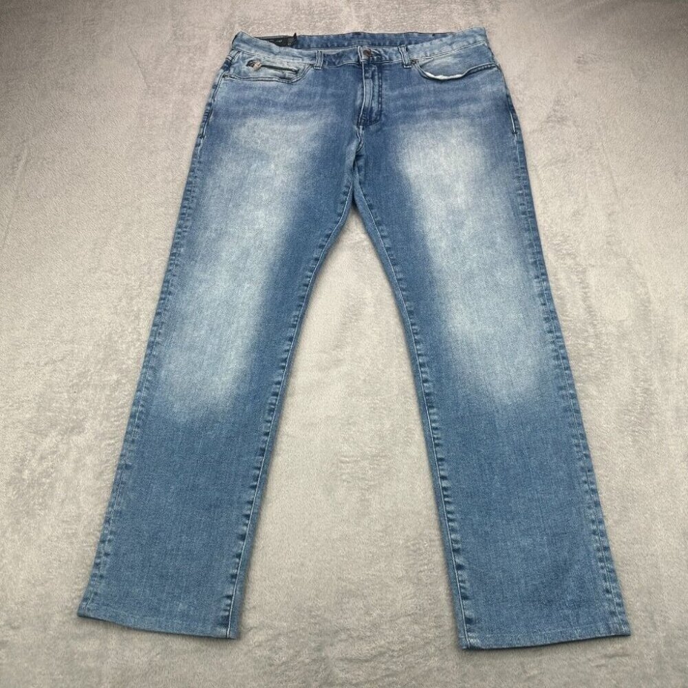 Armani Exchange Jeans Mens 33x28 Tapered Fit Slim Stone Wash Zip Pocket Stretch